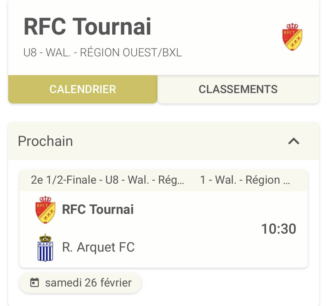 U8 RFC Tournai Arquet